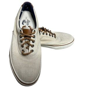 Bass Classic Compass Core Beige Canvas Boat Shoes size 7.5